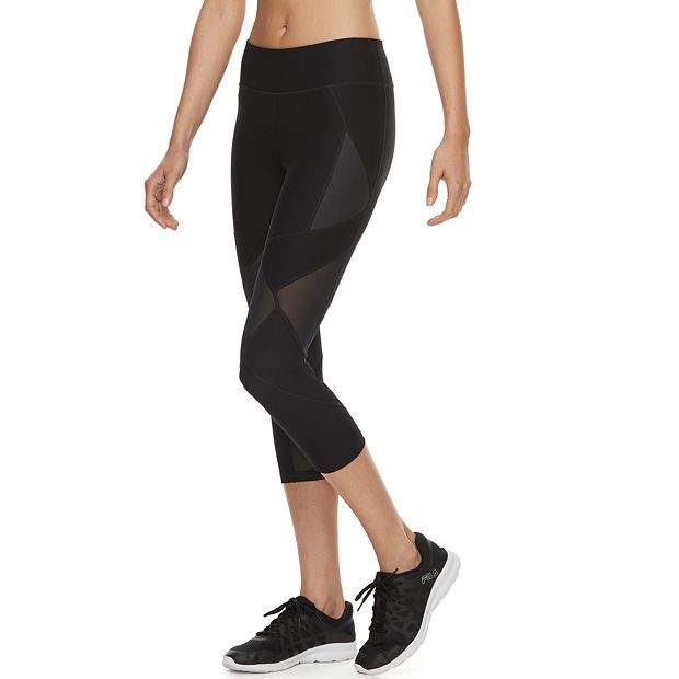 Women s FILA SPORT Mesh Inset Midrise Capri Leggings