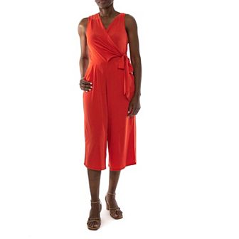 Women's Nina Leonard Wide-Leg Capri Jumpsuit