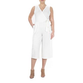 Women's Nina Leonard Wide-Leg Capri Jumpsuit