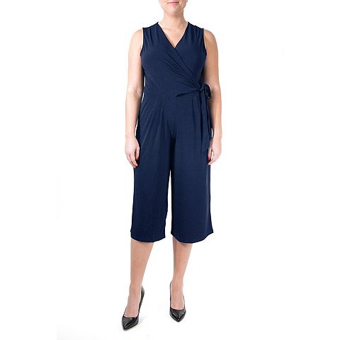Женские комбинезоны Nina Leonard Women's Nina Leonard Wide-Leg Capri Jumpsuit