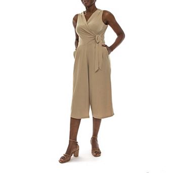 Women's Nina Leonard Wide-Leg Capri Jumpsuit