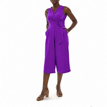 Women's Nina Leonard Wide-Leg Capri Jumpsuit