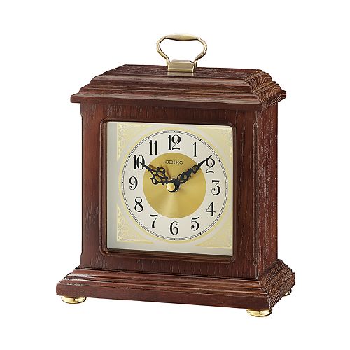 Seiko Wooden Carriage Desk Clock Qxg147blh