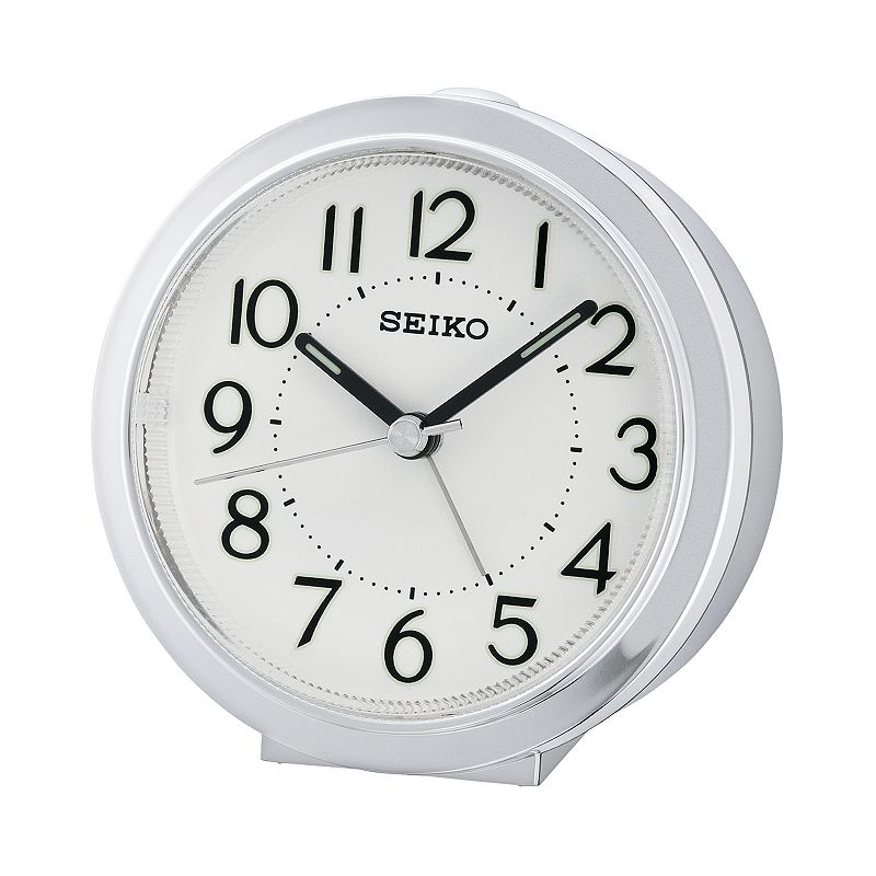 Seiko Bedside Alarm Clock - QHE146SLH, Silver