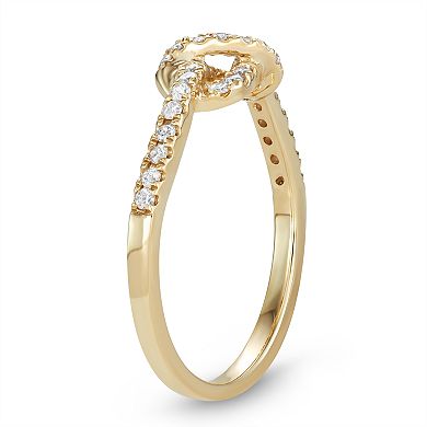 10k Gold 1/4 Carat T.W. Diamond Knot Ring