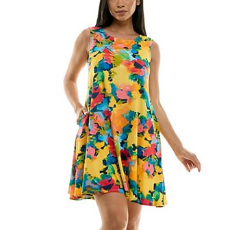 Women's Nina Leonard Floral Swing Dress