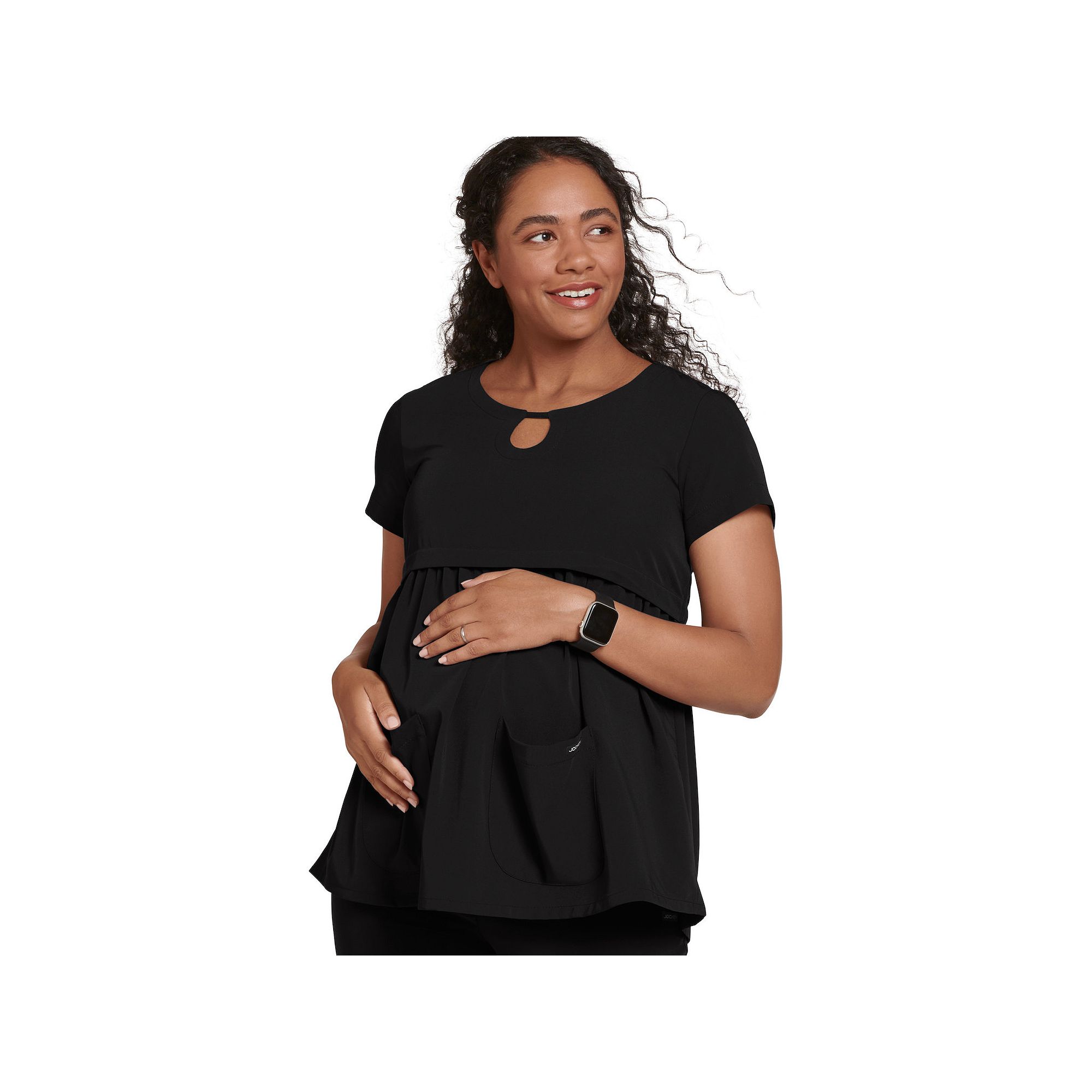 Maternity Jockey® Scrubs Empire Waist Top 2461, Womens, Size: XS-MAT, Bla