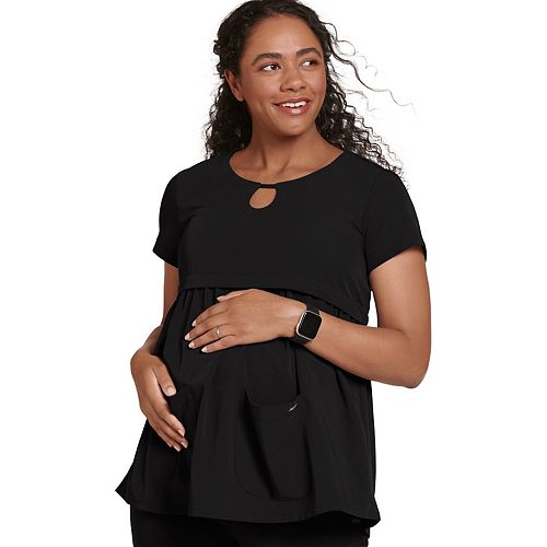 Plus Size Maternity Jockey Scrubs Empire Waist Top 2461