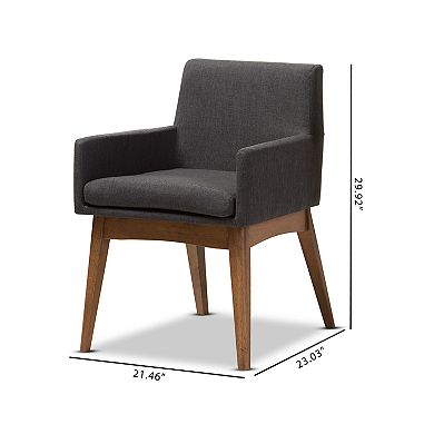 Baxton Studio Mid-Century Arm Dining Chair 2-piece Set