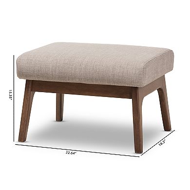 Baxton Studio Bianca Gray Mid-Century Modern Ottoman