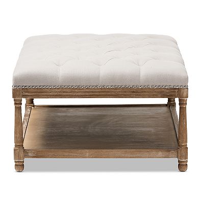 Baxton Studio Carlotta Rectangular Rustic Ottoman Coffee Table