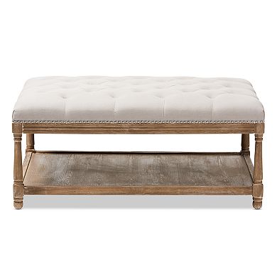 Baxton Studio Carlotta Rectangular Rustic Ottoman Coffee Table