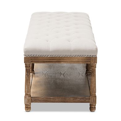 Baxton Studio Celeste Rustic Coffee Table Bench 