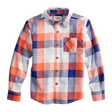 Boys 4-12 Sonoma Goods For Life® Plaid Button Down Shirt