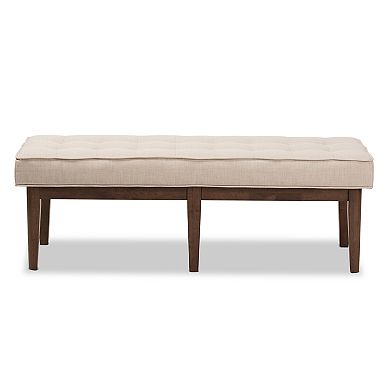 Baxton Studio Lucca Mid-Century Upholstered Bench
