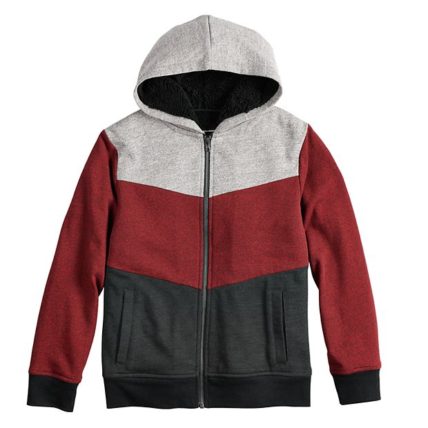 Boys 8 20 Urban Pipeline Textured Colorblock Sherpa Hoodie