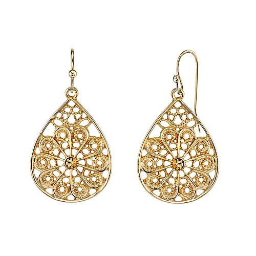 1928 Filigree Teardrop Earrings