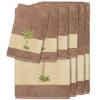 Linum Home Textiles 8 pc Colton Embellished Bath Towel Set