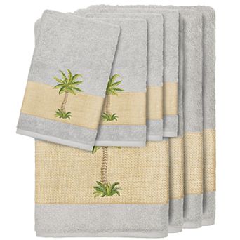 Linum Home Textiles 8 pc Colton Embellished Bath Towel Set