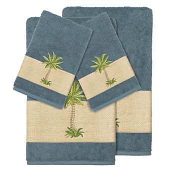 Linum Home Textiles 4 pc Colton Embellished Bath Towel Set