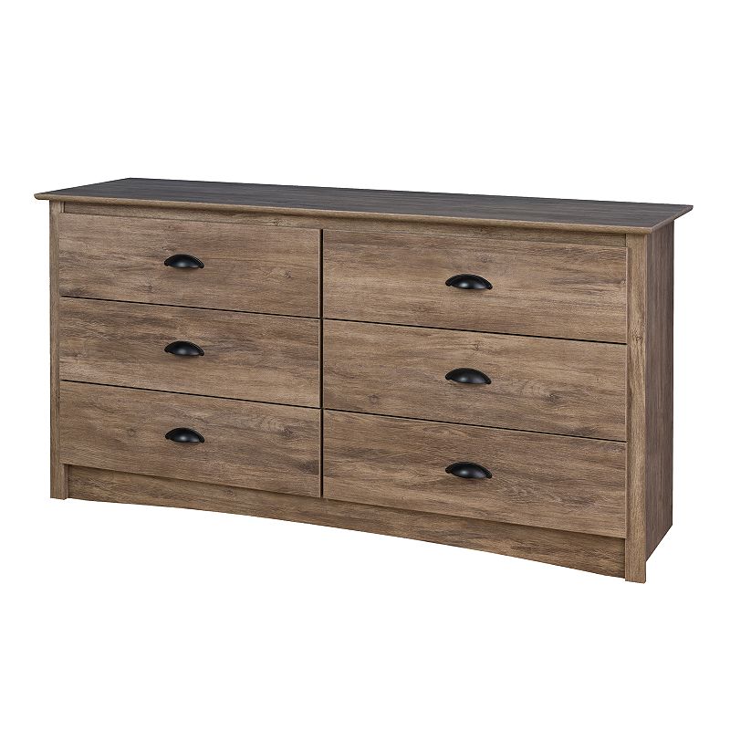 Prepac Salt Spring 6-Drawer Dresser, Grey