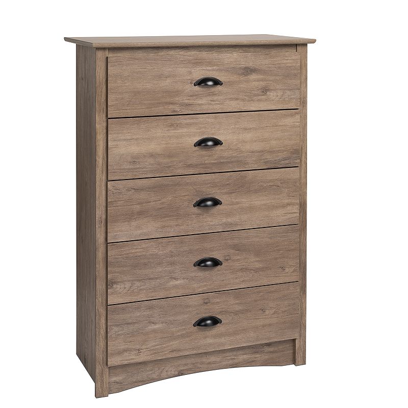 Prepac Salt Spring 5-Drawer Dresser, Grey