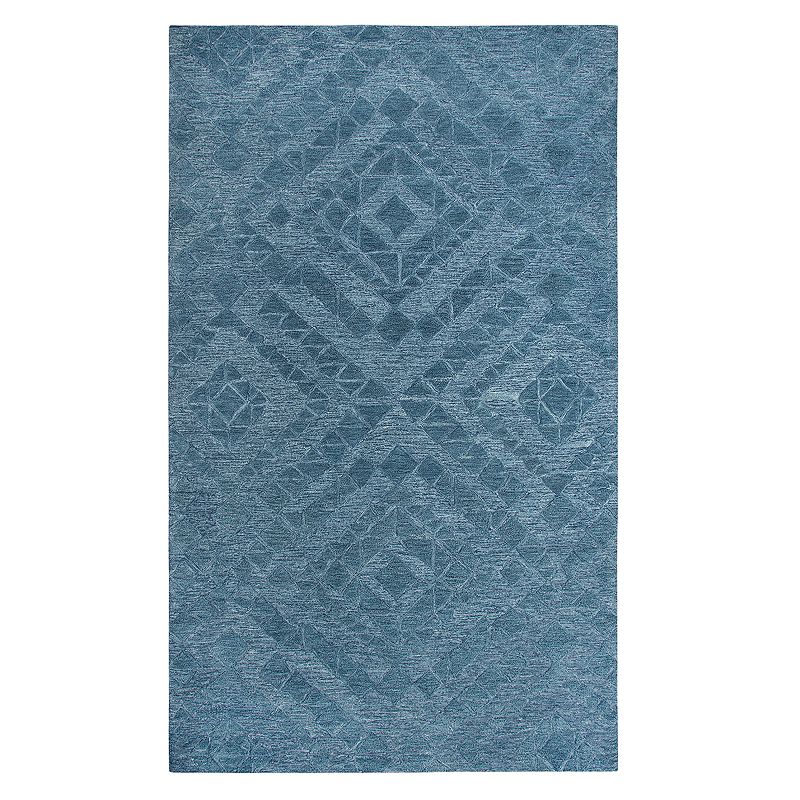 Rizzy Home Fifth Avenue Casual Diamond Geometric Rug, Blue, 5X8 Ft