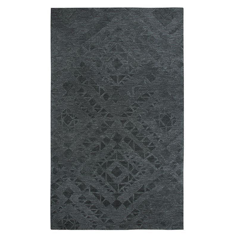 Rizzy Home Fifth Avenue Casual Diamond Geometric Rug, Grey, 5X8 Ft