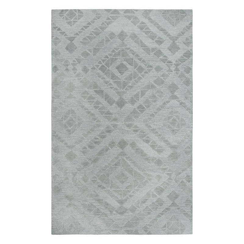 Rizzy Home Fifth Avenue Casual Diamond Geometric Rug, Grey, 5X8 Ft