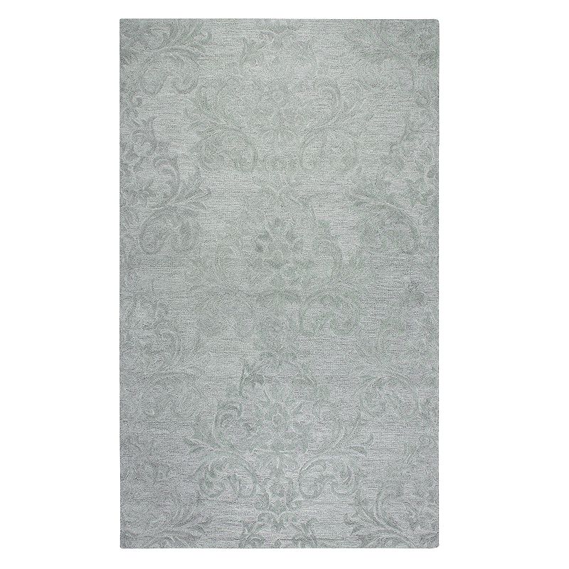 Rizzy Home Fifth Avenue Casual Damask Floral Rug, Grey, 5X8 Ft