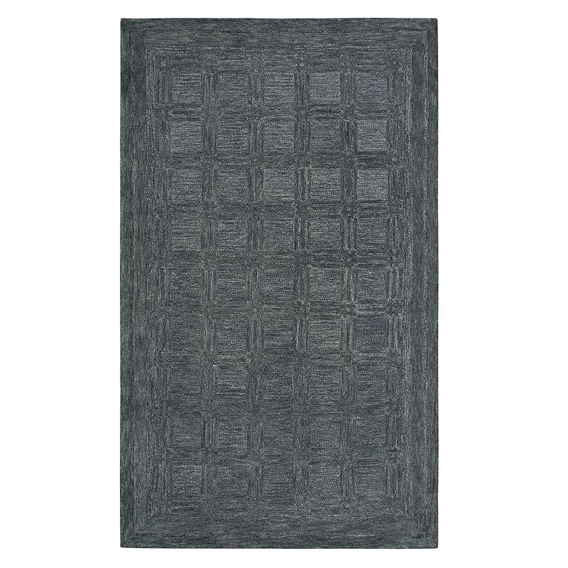 Rizzy Home Fifth Avenue Casual Squares Geometric Rug, Grey, 8X10 Ft