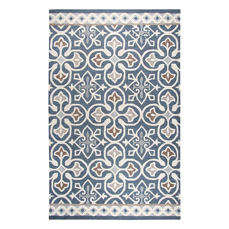 Rizzy Home Opulent Transitional Medallion I Geometric Rug, Blue, 8X10 Ft