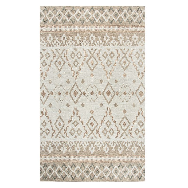 Rizzy Home Opulent Transitional Tribal Geometric Rug, Natural, 5X8 Ft