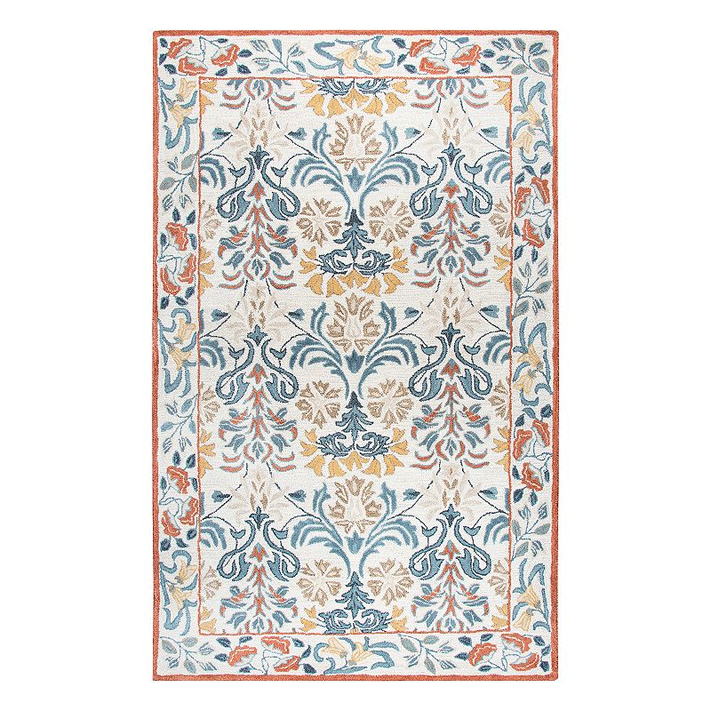 Rizzy Home Opulent Transitional Floral Rug, Natural, 8X10 Ft