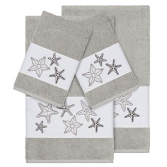 Linum Home Textiles 4 pc Lydia Embellished Bath Towel Set