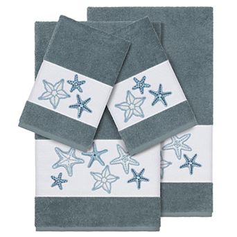 Linum Home Textiles 4 pc Lydia Embellished Bath Towel Set