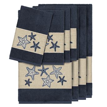 Linum Home Textiles 8 pc Lydia Embellished Bath Towel Set