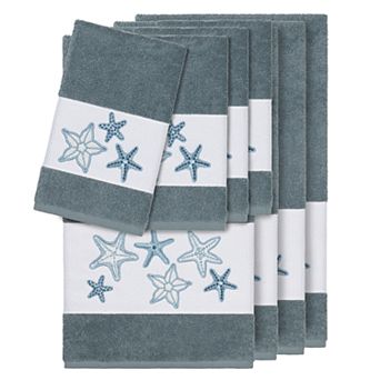 Linum Home Textiles 8 pc Lydia Embellished Bath Towel Set