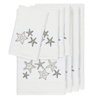 Linum Home Textiles 8 pc Lydia Embellished Bath Towel Set
