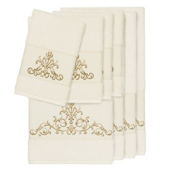 Linum Home Textiles 8 pc Scarlet Embellished Bath Towel Set