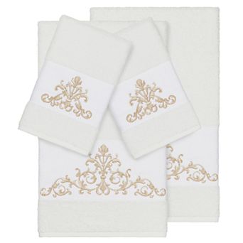 Linum Home Textiles 4 pc Scarlet Embellished Bath Towel Set