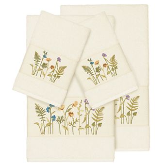 Linum Home Textiles 4 pc Serenity Embellished Bath Towel Set