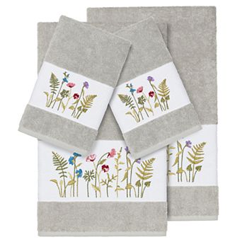 Linum Home Textiles 4 pc Serenity Embellished Bath Towel Set