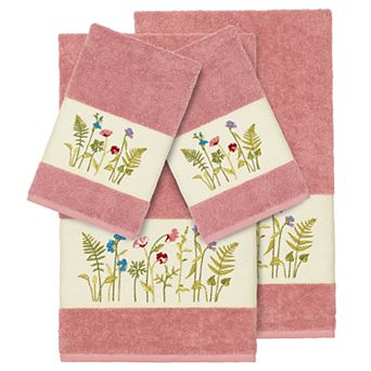 Linum Home Textiles 4 pc Serenity Embellished Bath Towel Set