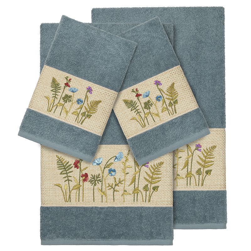 Linum Home Textiles 4-piece Serenity Embellished Bath Towel Set, Multicolor