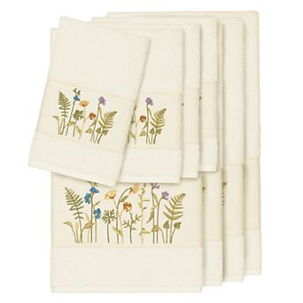 Linum Home Textiles 8 pc Serenity Embellished Bath Towel Set