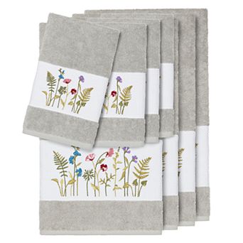 Linum Home Textiles 8 pc Serenity Embellished Bath Towel Set