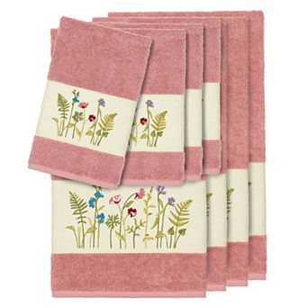 Linum Home Textiles 8 pc Serenity Embellished Bath Towel Set