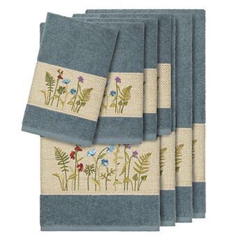 Linum Home Textiles 8 pc Serenity Embellished Bath Towel Set