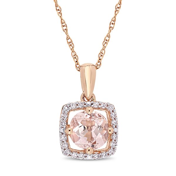 Stella Grace 10k Rose Gold Morganite & 1/4 Carat T.W. Diamond